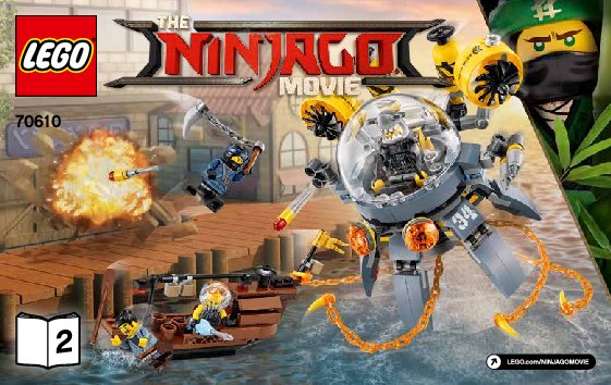 Building Instructions - LEGO - THE LEGO NINJAGO MOVIE - 70610 - Flying Jelly Sub: Page 1