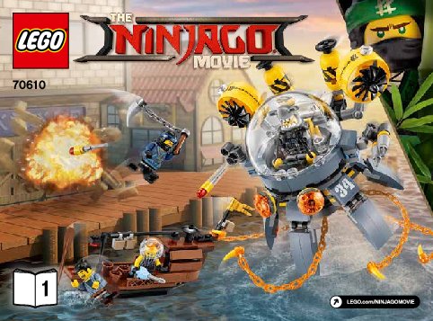 Building Instructions - LEGO - THE LEGO NINJAGO MOVIE - 70610 - Flying Jelly Sub: Page 1