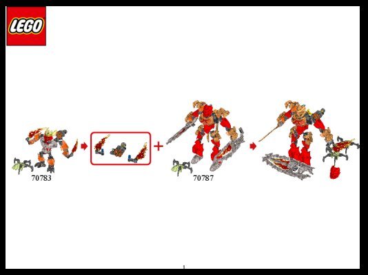 Building Instructions - LEGO - BIONICLE - 70783 - Protector of Fire: Page 1