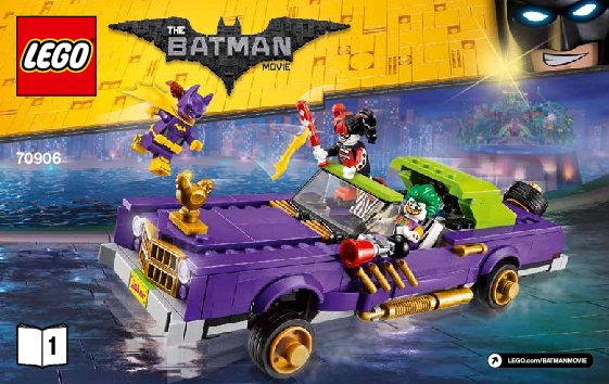 Building Instructions - LEGO - THE LEGO BATMAN MOVIE - 70906 - The Joker™ Notorious Lowrider: Page 1