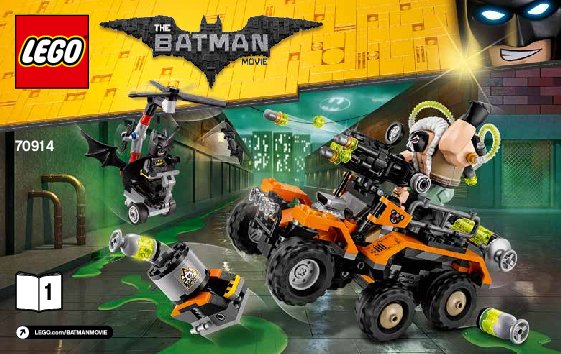 Building Instructions - LEGO - THE LEGO BATMAN MOVIE - 70914 - Bane™ Toxic Truck Attack: Page 1