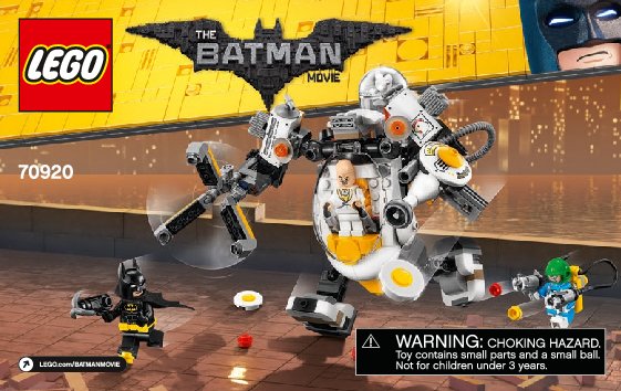 Building Instructions - LEGO - THE LEGO BATMAN MOVIE - 70920 - Egghead™ Mech Food Fight: Page 1