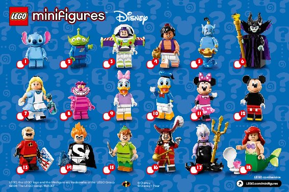 Building Instructions - LEGO - Minifigures - 71012 - The Disney Series: Page 1