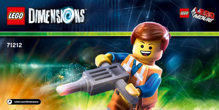 Building Instructions - LEGO - DIMENSIONS - 71212 - Emmet Fun Pack: Page 1