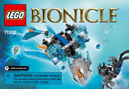 Building Instructions - LEGO - BIONICLE - 71302 - Akida Creature of Water: Page 1