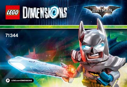 Building Instructions - LEGO - DIMENSIONS - 71344 - Excalibur Batman™ Fun Pack: Page 1