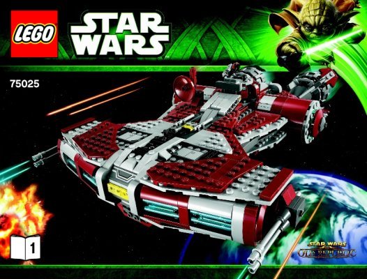 Building Instructions - LEGO - Star Wars - 75025 - Jedi™ Defender-class Cruiser: Page 1