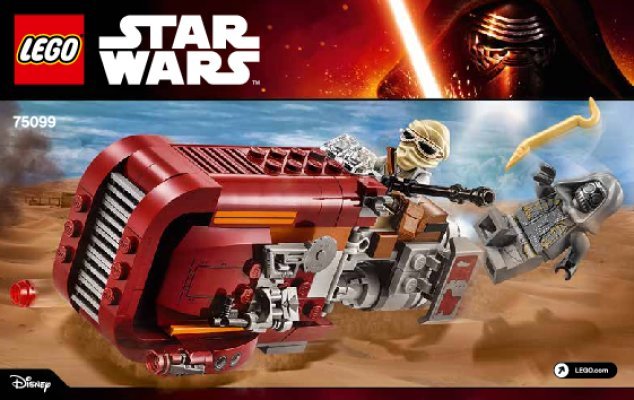 Building Instructions - LEGO - Star Wars - 75099 - Rey's Speeder™: Page 1