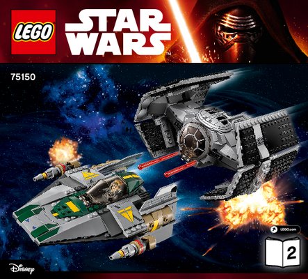 Building Instructions - LEGO - Star Wars - 75150 - Vader’s TIE Advanced vs. A-Wing Starfighter: Page 1