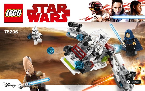 Building Instructions - LEGO - Star Wars - 75206 - Jedi™ and Clone Troopers™ Battle Pack: Page 1