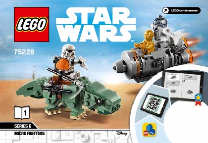 Building Instructions - LEGO - 75228 - Escape Pod vs. Dewback™ Microfighters: Page 1