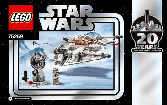 Building Instructions - LEGO - 75259 - Snowspeeder™ – 20th Anniversary Edition: Page 1