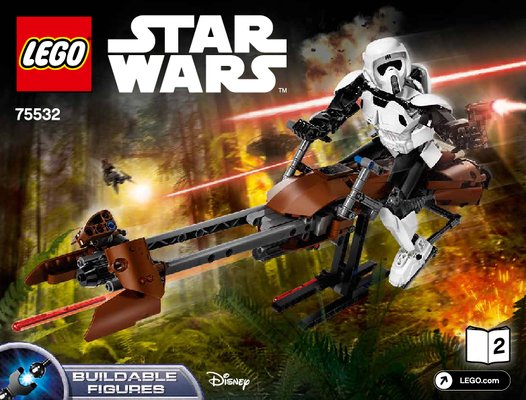 Building Instructions - LEGO - Star Wars - 75532 - Scout Trooper™ & Speeder Bike™: Page 1