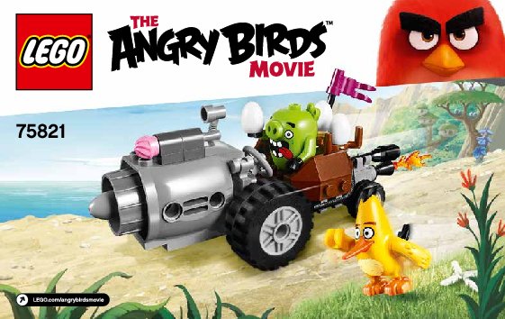 Building Instructions - LEGO - Angry Birds - 75821 - Piggy Car Escape: Page 1