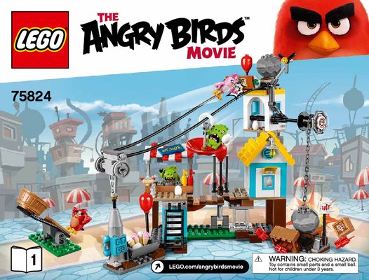 Building Instructions - LEGO - Angry Birds - 75824 - Pig City Teardown: Page 1