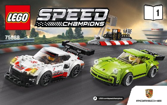 Building Instructions - LEGO - Speed Champions - 75888 - Porsche 911 RSR and 911 Turbo 3.0: Page 1