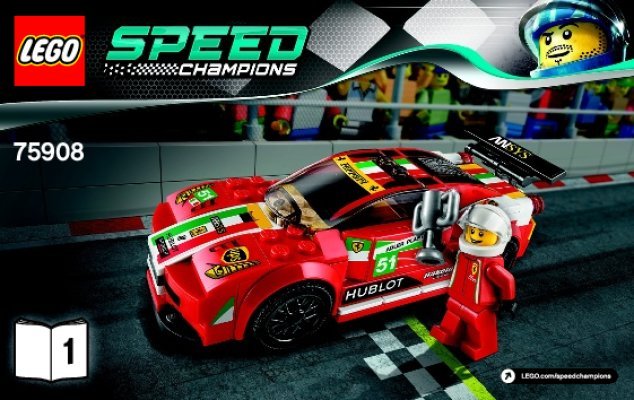 Building Instructions - LEGO - Speed Champions - 75908 - 458 Italia GT2: Page 1