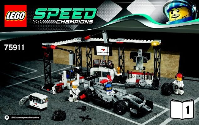 Building Instructions - LEGO - Speed Champions - 75911 - McLaren Mercedes Pit Stop: Page 1