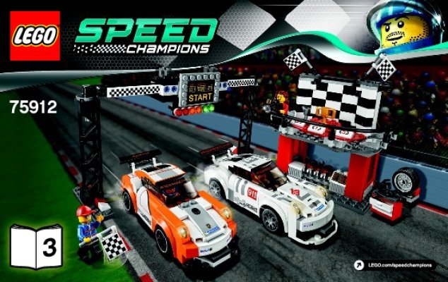 Building Instructions - LEGO - Speed Champions - 75912 - Porsche 911 GT Finish Line: Page 1