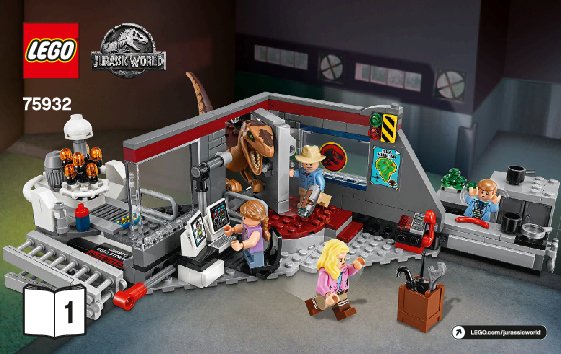 Building Instructions - LEGO - Jurassic World - 75932 - Jurassic Park Velociraptor Chase: Page 1