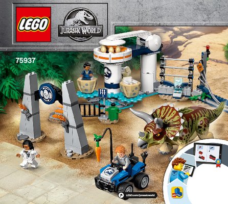 Building Instructions - LEGO - 75937 - Triceratops Rampage: Page 1