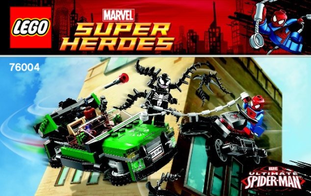 Building Instructions - LEGO - Marvel Super Heroes - 76004 - Spider-Man™: Spider-Cycle Chase: Page 1