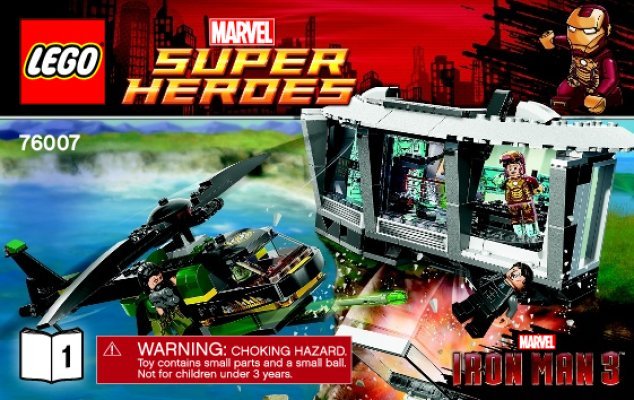 Building Instructions - LEGO - Marvel Super Heroes - 76007 - Iron Man™: Malibu Mansion Attack: Page 1