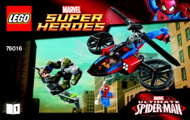 Building Instructions - LEGO - Marvel Super Heroes - 76016 - Spider-Helicopter Rescue: Page 1