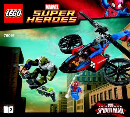 Building Instructions - LEGO - Marvel Super Heroes - 76016 - Spider-Helicopter Rescue: Page 1