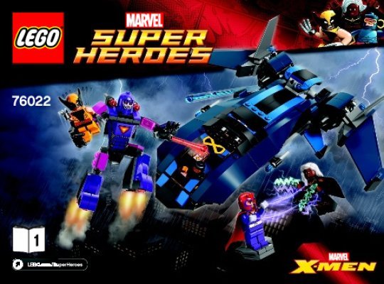 Building Instructions - LEGO - Marvel Super Heroes - 76022 - X-Men™ vs. The Sentinel™: Page 1