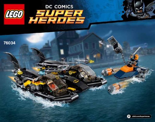 Building Instructions - LEGO - DC Comics Super Heroes - 76034 - The Batboat Harbor Pursuit: Page 1