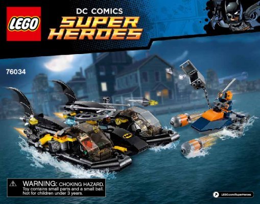 Building Instructions - LEGO - DC Comics Super Heroes - 76034 - The Batboat Harbor Pursuit: Page 1