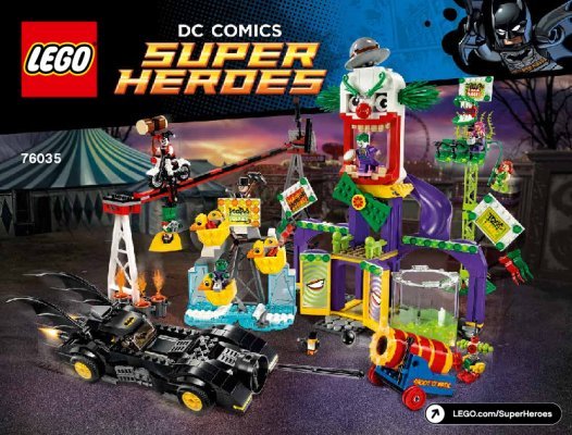 Building Instructions - LEGO - DC Comics Super Heroes - 76035 - Jokerland: Page 1