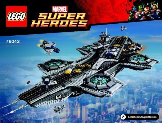 Building Instructions - LEGO - Marvel Super Heroes - 76042 - The SHIELD Helicarrier: Page 1