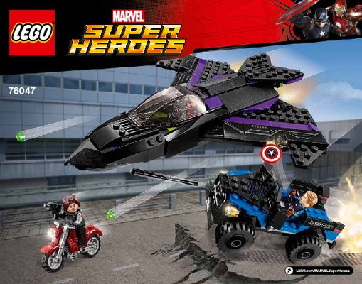 Building Instructions - LEGO - Marvel Super Heroes - 76047 - Black Panther Pursuit: Page 1