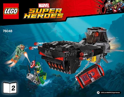 Building Instructions - LEGO - Marvel Super Heroes - 76048 - Iron Skull Sub Attack: Page 1