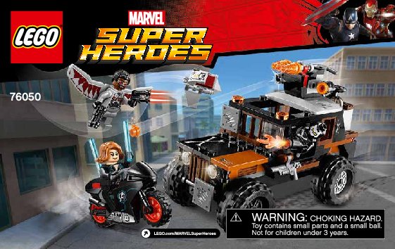 Building Instructions - LEGO - Marvel Super Heroes - 76050 - Crossbones’ Hazard Heist: Page 1