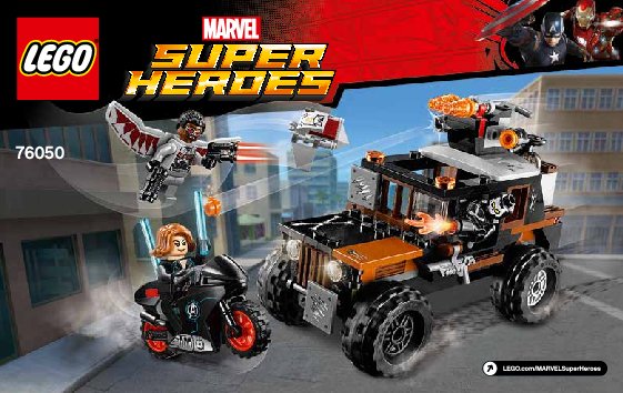 Building Instructions - LEGO - Marvel Super Heroes - 76050 - Crossbones’ Hazard Heist: Page 1