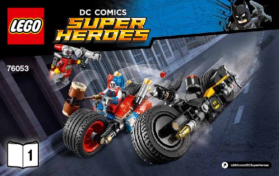 Building Instructions - LEGO - DC Comics Super Heroes - 76053 - Batman™: Gotham City Cycle Chase: Page 1