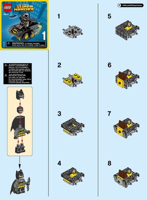 Building Instructions - LEGO - DC Comics Super Heroes - 76061 - Mighty Micros: Batman™ vs. Catwoman™: Page 1