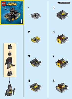 Building Instructions - LEGO - DC Comics Super Heroes - 76061 - Mighty Micros: Batman™ vs. Catwoman™: Page 1