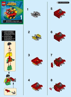 Building Instructions - LEGO - DC Comics Super Heroes - 76062 - Mighty Micros: Robin™ vs. Bane™: Page 1