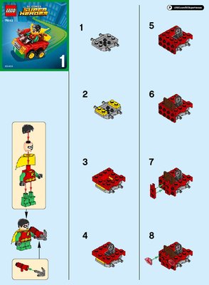 Building Instructions - LEGO - DC Comics Super Heroes - 76062 - Mighty Micros: Robin™ vs. Bane™: Page 1