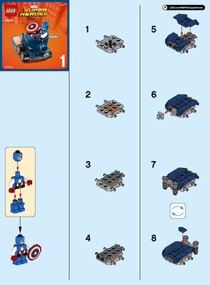 Building Instructions - LEGO - Marvel Super Heroes - 76065 - Mighty Micros: Captain America vs. Red Skull: Page 1