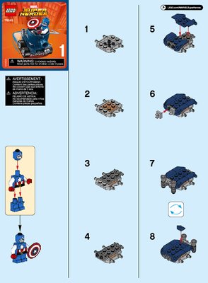 Building Instructions - LEGO - Marvel Super Heroes - 76065 - Mighty Micros: Captain America vs. Red Skull: Page 1