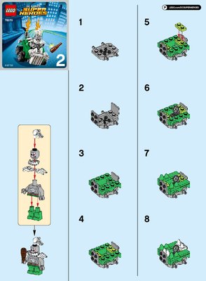 Building Instructions - LEGO - DC Comics Super Heroes - 76070 - Mighty Micros: Wonder Woman™ vs. Doomsday™: Page 1