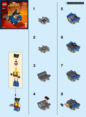 Building Instructions - LEGO - Marvel Super Heroes - 76073 - Mighty Micros: Wolverine vs. Magneto: Page 1