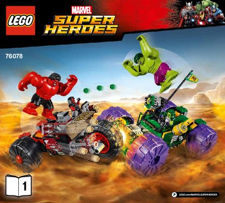 Building Instructions - LEGO - Marvel Super Heroes - 76078 - Hulk vs. Red Hulk: Page 1