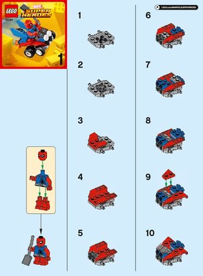 Building Instructions - LEGO - Marvel Super Heroes - 76089 - Mighty Micros: Scarlet Spider vs. Sandman: Page 1