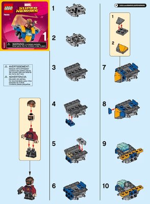 Building Instructions - LEGO - Marvel Super Heroes - 76090 - Mighty Micros: Star-Lord vs. Nebula: Page 1